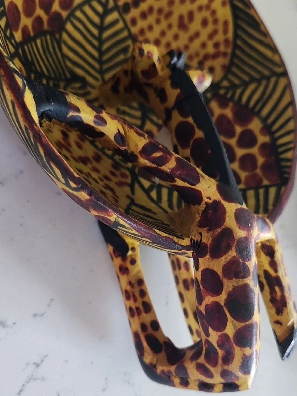 Kenya Handmade Yellow & Brown Giraffe Decorative Sculpture - Home Accents